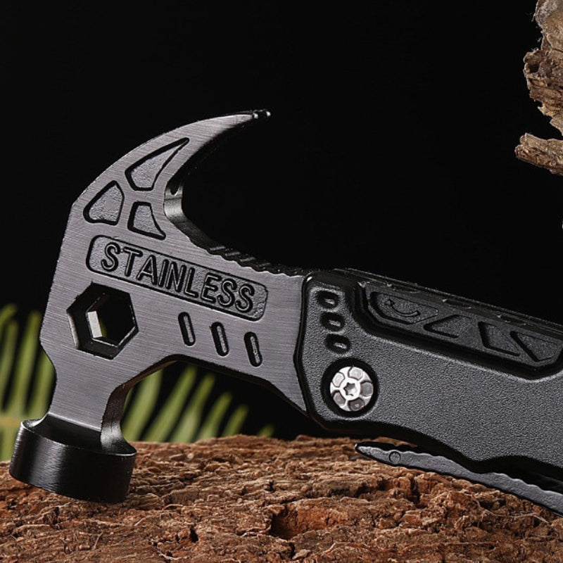 17-in-1 Multitool Hamer - draagetui - 3-delige bitset - gereedschap - survival - outdoor - camping - in de kofferbak - perfect cadeau voor mannen