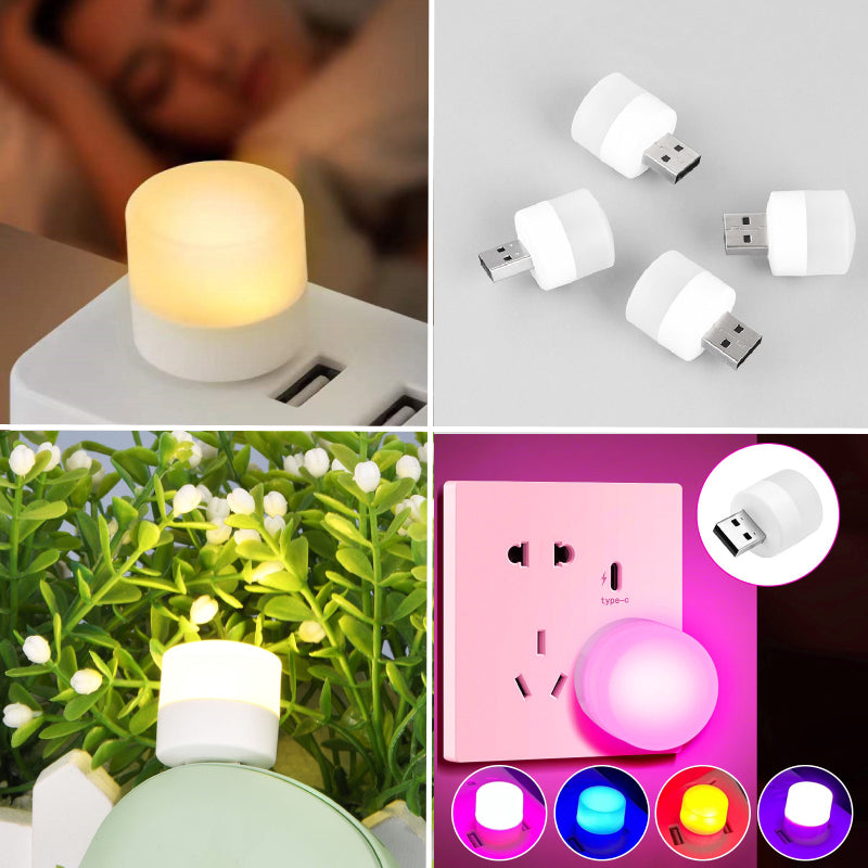 Mini USB led lampjes - 5 stuks - direct licht in huis - mooi nachtlampje voor de kids - bespaar kosten - wit of met kleur - energiezuinig - compact met groot vermogen