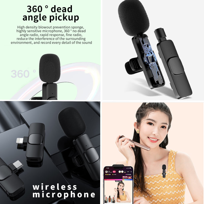 Draadloze microfoon -  iPhone  - Android (usb-C) -  mini microfoon  - Geen APP of Bluetooth nodig - professioneel opnemen - dasspeld microfoon