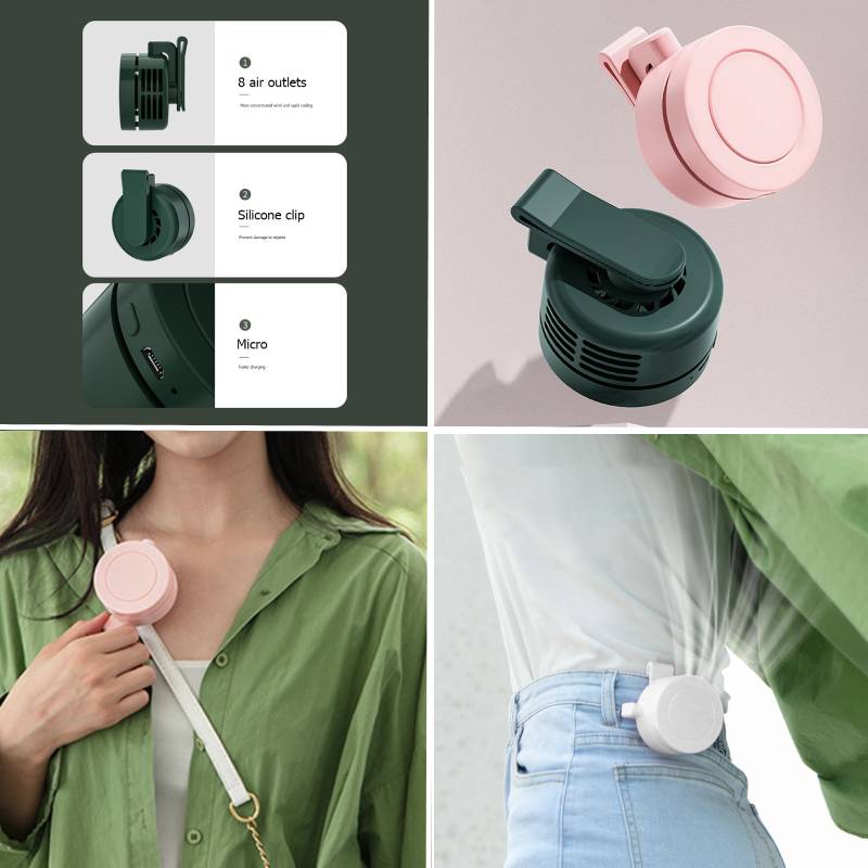 Miniventilator met klip - Geen nat bezweet shirt meer! - 360 graden instelbaar - Mobiel en Krachtig - Handig voor onder uw shirt - Buiten activiteiten