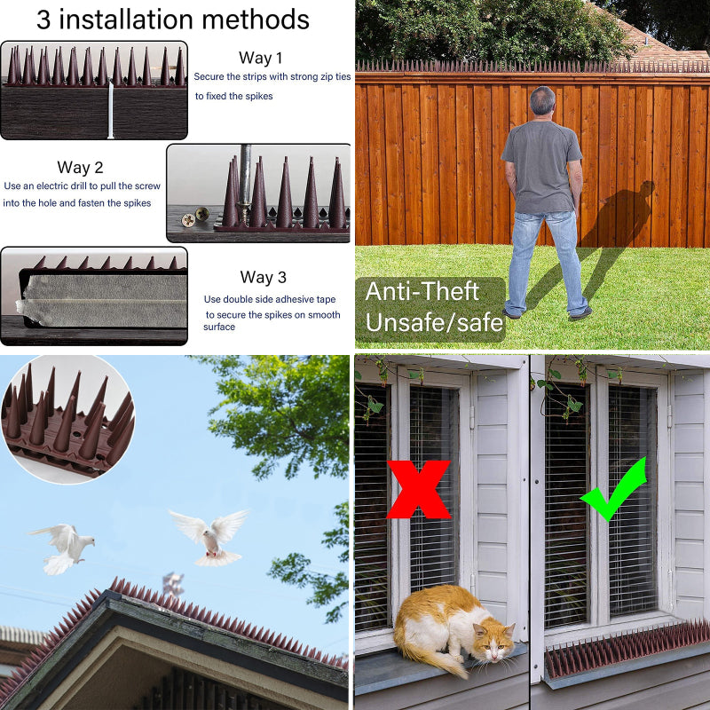Anti inbraak strip - anti klim - perfect tegen dieven - makkelijke oplossing, valt niet op - ook tegen katten en vogels - 50cm - overklimbeveiliging -