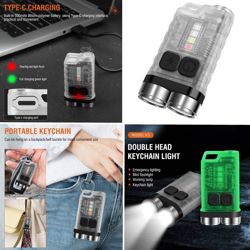 LED Mini Zaklamp - Waterdichte Zaklamp - USB-C oplaadbaar - 900 lumen- Camping - Kamperen &amp; Outdoor - Outdoor- Dagelijks gebruik- Zaklamp - Kleur Zwart - Makkelijk mee te nemen