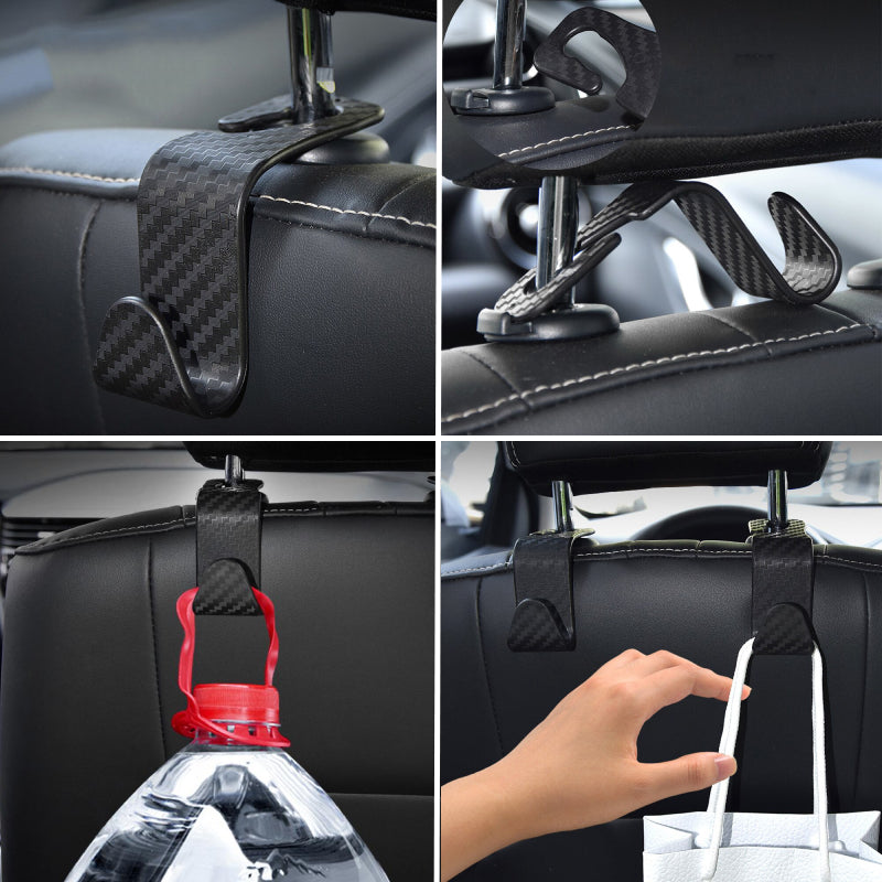 Hoofdsteun haken - handig uw tasjes ophangen in de auto - geen rondschuivende spullen meer - 4 stuks - elegant en betaalbaar