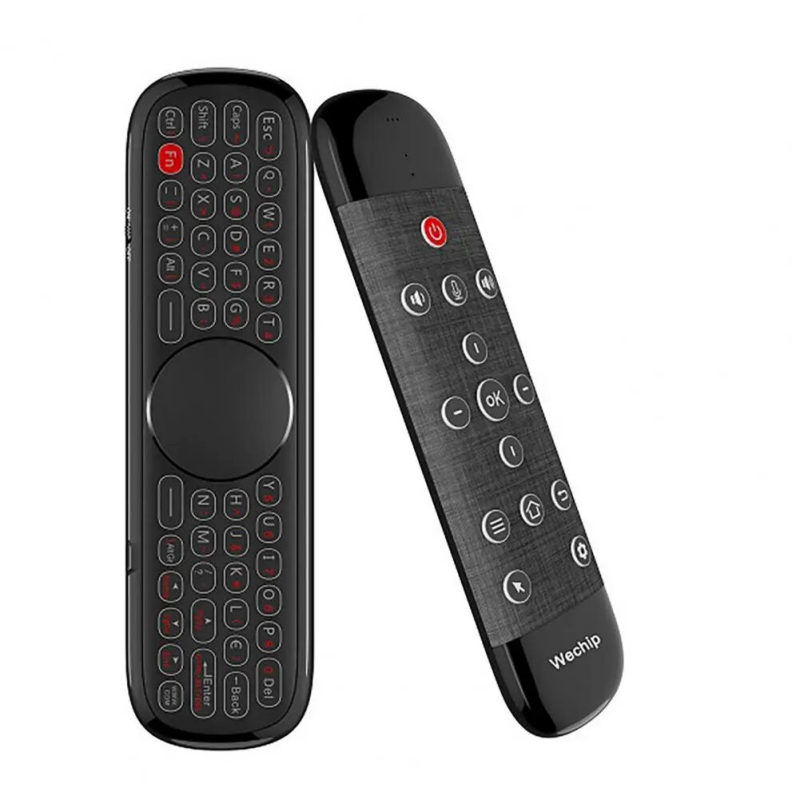 Stem activatie afstandbediening - 2.4G Smart TV Remote met gyroscope - infrarood - voor Android TV box - 57 toetsen - zwart of wit - stem bediening