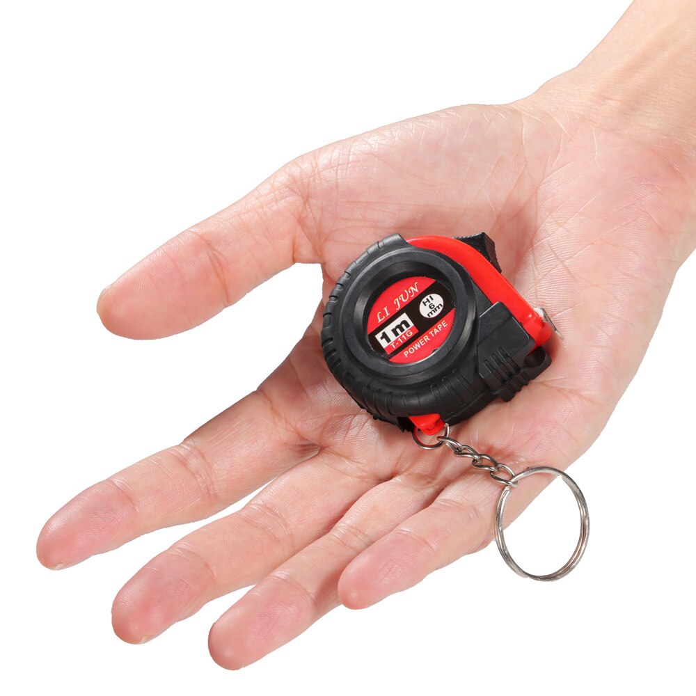 Mini rolmaat sleutelhanger - 1m/T22 - altijd een rolmaatje op zak - met sleutelhanger ring - leuk voor kinderen