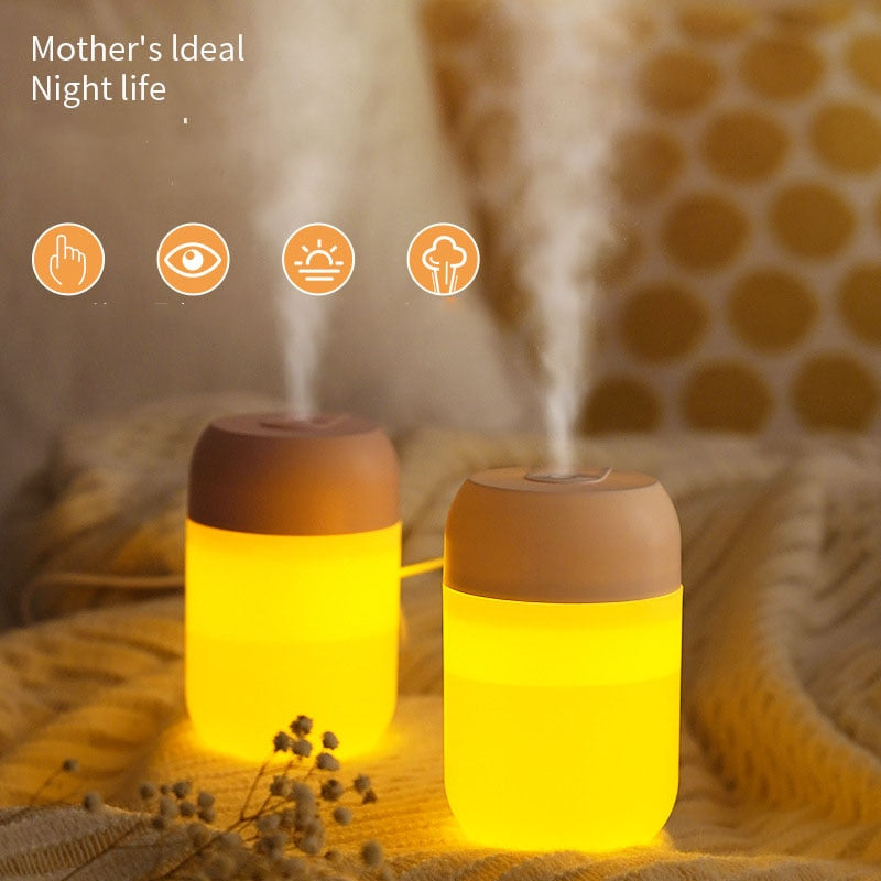 Mini Aroma diffuser - 3 in 1 - aroma verspreider/luchtbevochtiger/led lamp - heerlijke geuren in uw huis - mooie led lamp - zuinig in energieverbruik