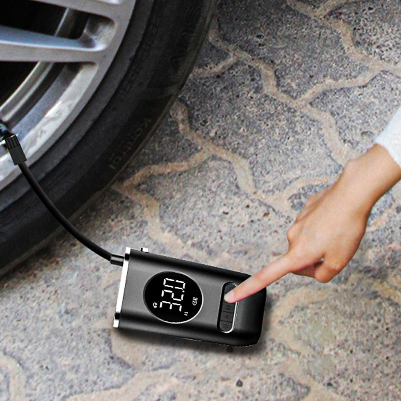 Compacte electrische pomp - Geschikt voor alle voertuigen - Opblaasbaar speelgoed -  12 bar pomp - Multifunctionele bandenpomp - Met led lamp - Alle soorten banden