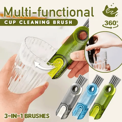 3-in-1-borstel - Afwasborstel - Flessenborstel - Borstel met meerdere functies! - Praktisch ontwerp - Brede toepassing - Eenvoudig schoon te maken