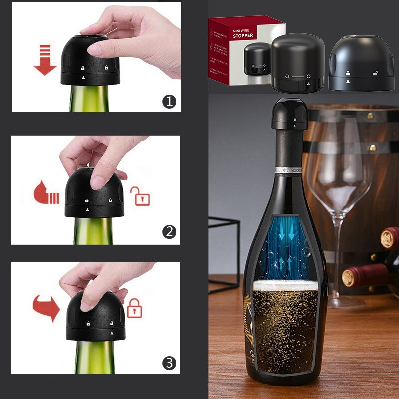 Wijn of champagne Stopper - Houd uw wijn en champagne heerlijk vers - Chique en betaalbaar