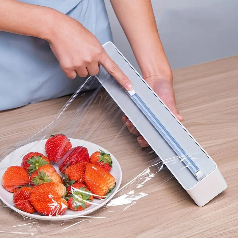 Universele Keukendispenser - Foliesnijder - Foliedispenser - Vershoudfolie - Foliehouder Plastic folie keuken dispenser met snijder- makkelijk en opgeruimd folie opslag