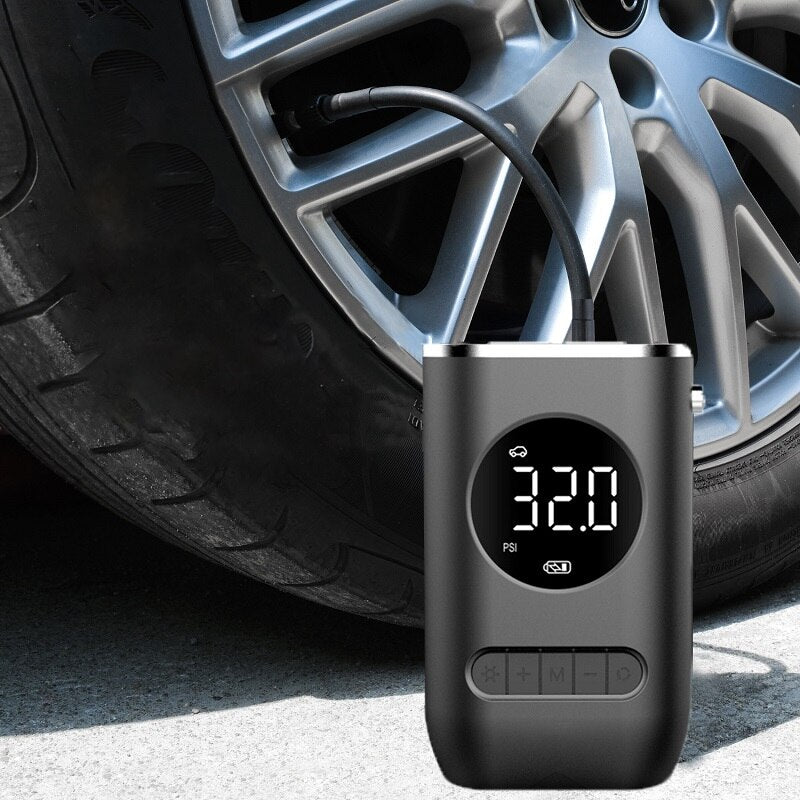 Compacte electrische pomp - Geschikt voor alle voertuigen - Opblaasbaar speelgoed -  12 bar pomp - Multifunctionele bandenpomp - Met led lamp - Alle soorten banden