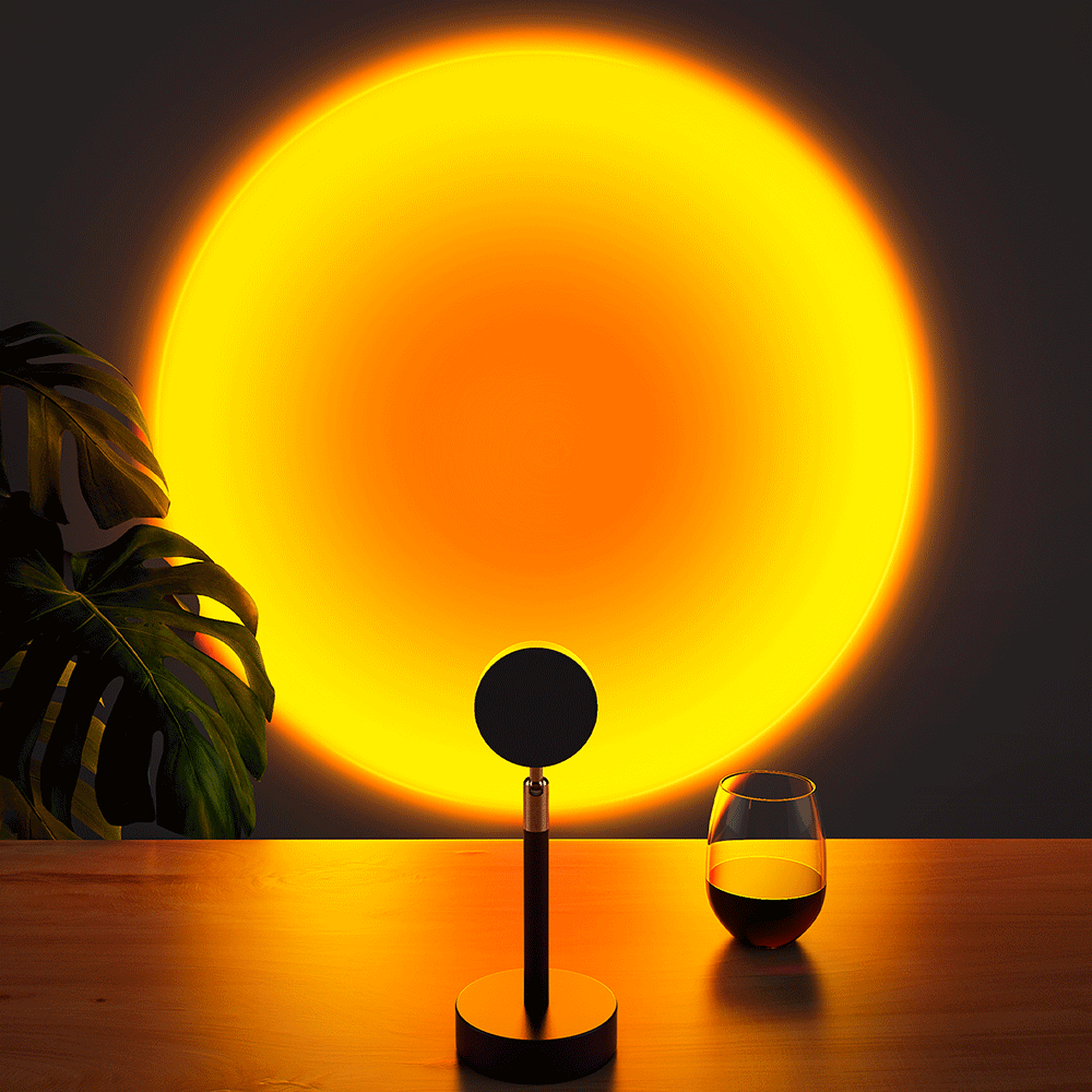 Sunset lamp - sunset, rainbow en andere effecten - sfeerverlichting binnen - zonsondergang lamp - hoogte verstelbaar