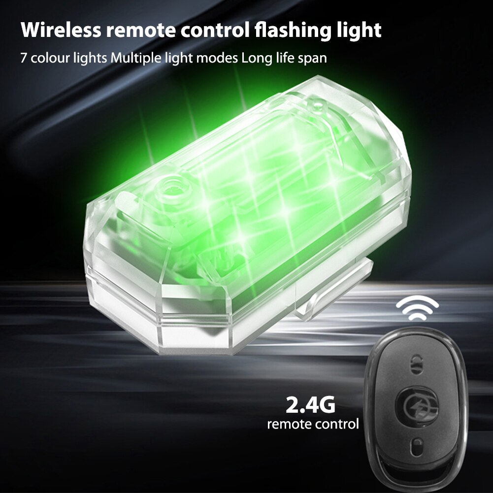 LED lamp - 7 knipper standen - 8 kleuren in één lamp - auto - motor - fietsverlichting - drone - boot - USB oplaadbaar - afstandsbediening - Waarschuwingsverlichting - Decoratie licht
