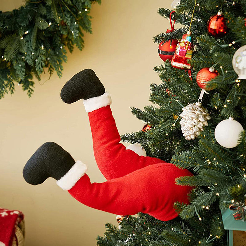Kerstman benen decoratie – grappige kerstman humor voor in de kerstboom