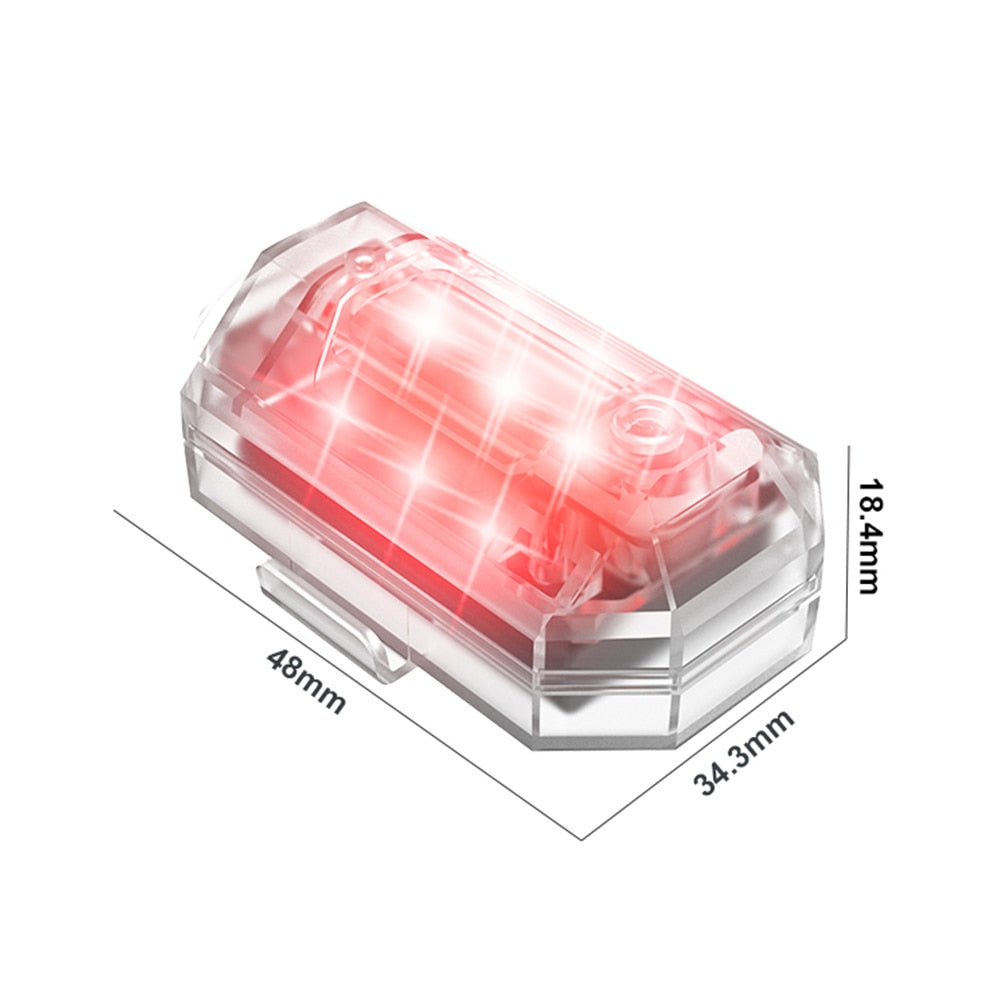 LED lamp - 7 knipper standen - 8 kleuren in één lamp - auto - motor - fietsverlichting - drone - boot - USB oplaadbaar - afstandsbediening - Waarschuwingsverlichting - Decoratie licht