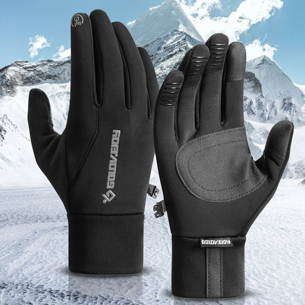 Wind en waterdichte warme handschoen - 2 vingers voor touchscreen telefoon - met antislip op de handpalm