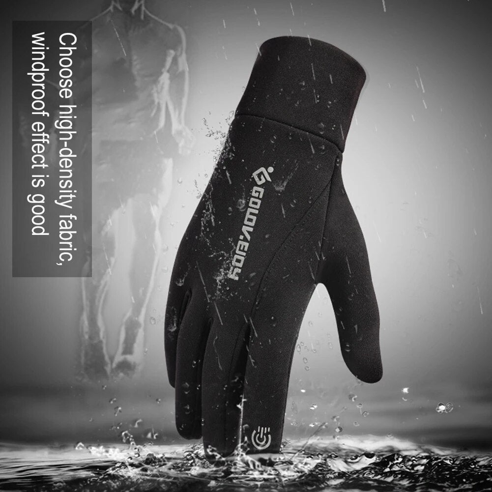 Wind en waterdichte warme handschoen - 2 vingers voor touchscreen telefoon - met antislip op de handpalm