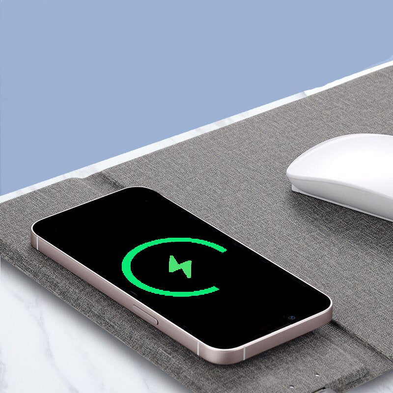 Muismat met super snelle draadloze telefoonlader - altijd uw opgeladen telefoon binnen handbereik