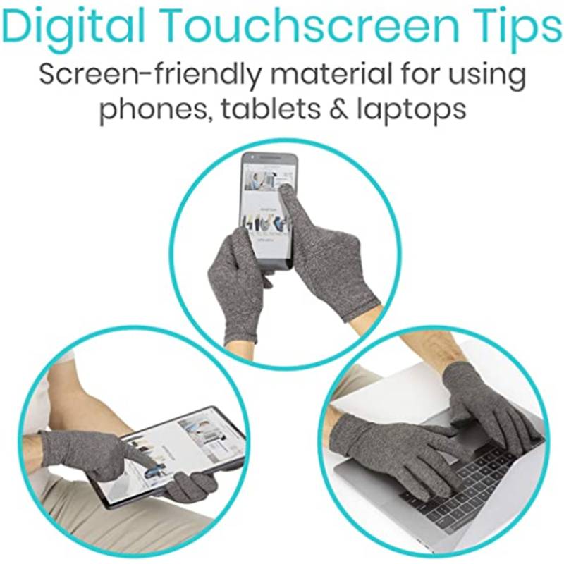 Compressie handschoenen – Steun – pijnlijke hand en vingers – voor extra verlichting – touchscreen – comfortabel je telefoon en tablet bedienen