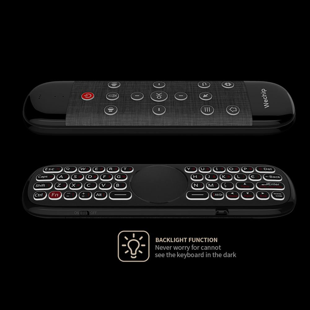 Stem activatie afstandbediening - 2.4G Smart TV Remote met gyroscope - infrarood - voor Android TV box - 57 toetsen - zwart of wit - stem bediening