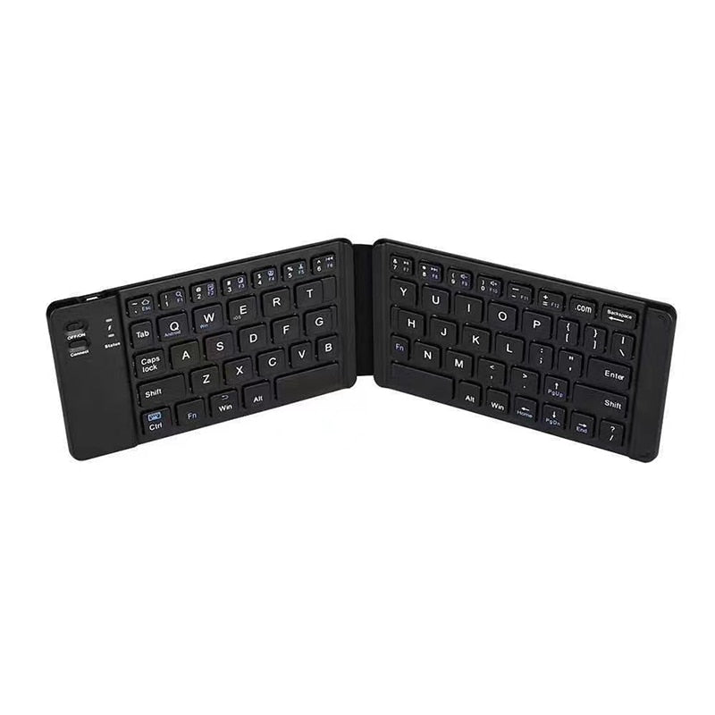 Opvouwbaar draadloos toetsenbord - QWERTY - bluetooth - voor smartphone, tablet en laptop/computer - zakformaat