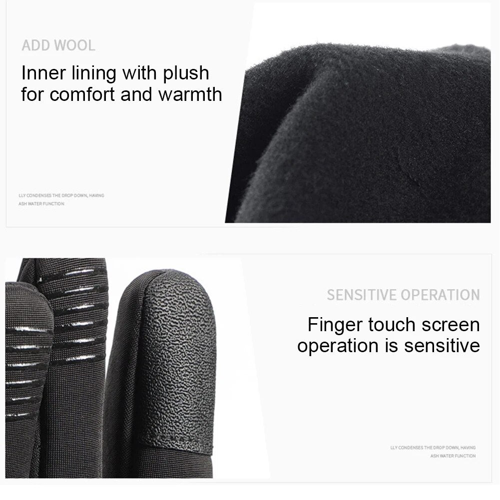 Wind en waterdichte warme handschoen - 2 vingers voor touchscreen telefoon - met antislip op de handpalm