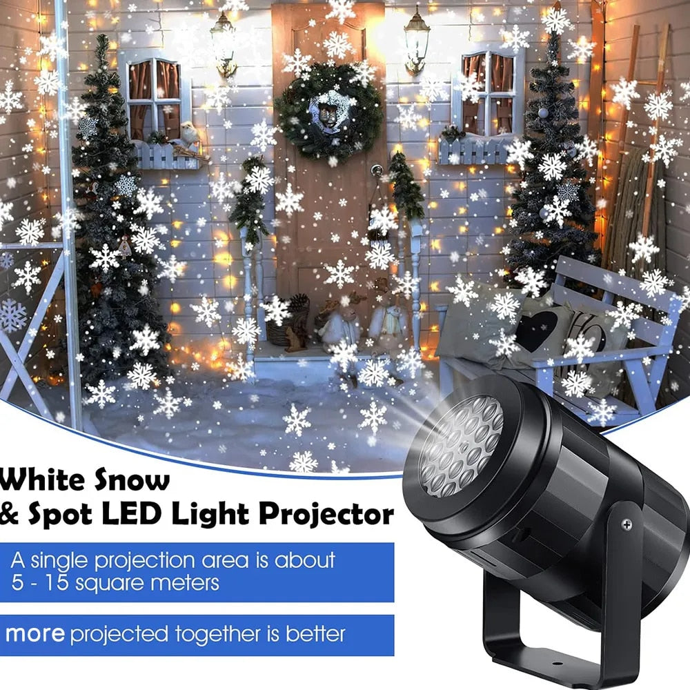 Sneeuwvlok projector - maak van uw huis/muur/deur een sneeuw-avond dmv usb
