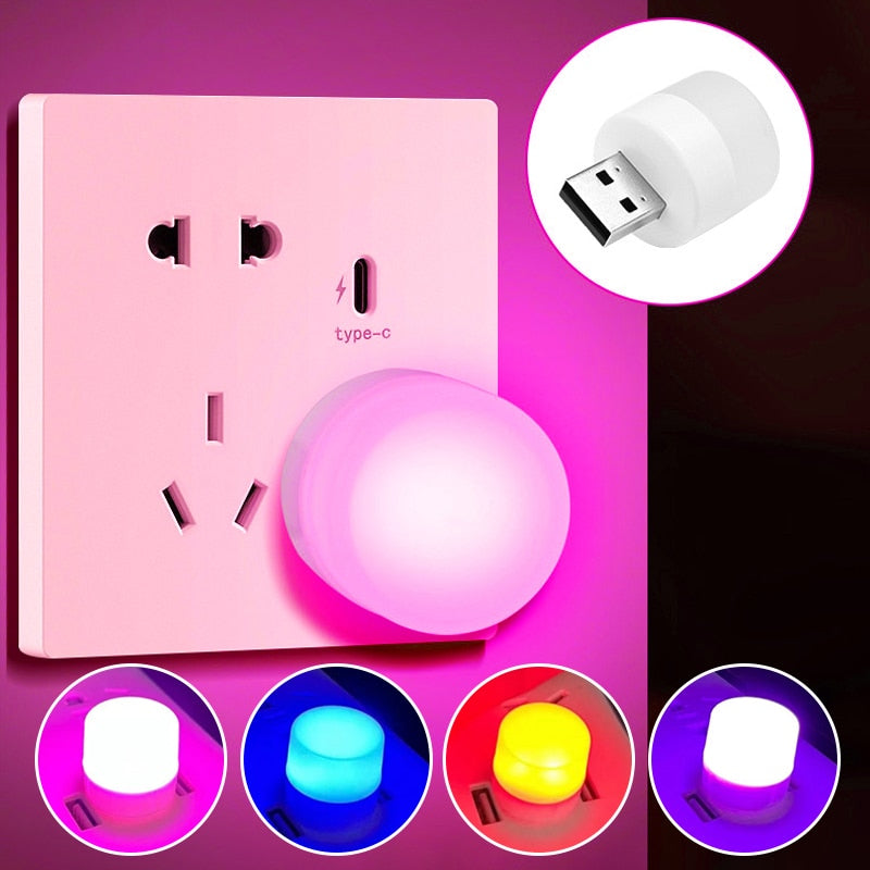 Mini USB led lampjes - 5 stuks - direct licht in huis - mooi nachtlampje voor de kids - bespaar kosten - wit of met kleur - energiezuinig - compact met groot vermogen
