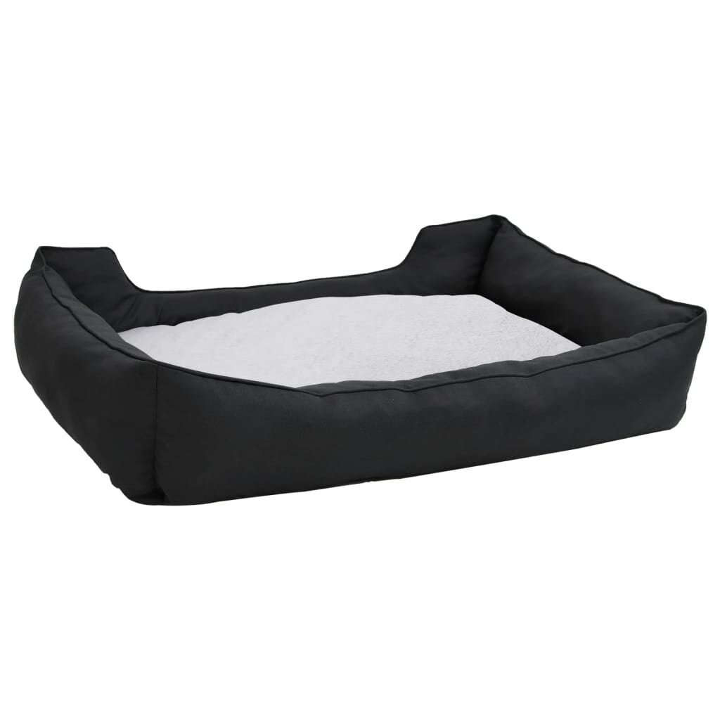 hondenbedlinnen look 85.5x70x23 cm fleece zwart wit