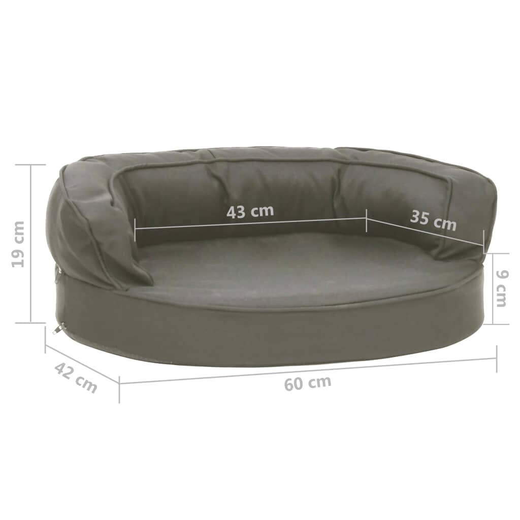 hondenmand ergonomisch linnen look 60x42 cm donkergrijs