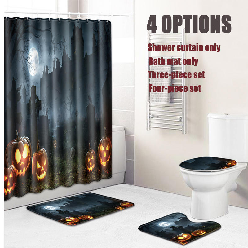 halloween douchegordijn wc soft fluwelen antislip keukenmat type 7