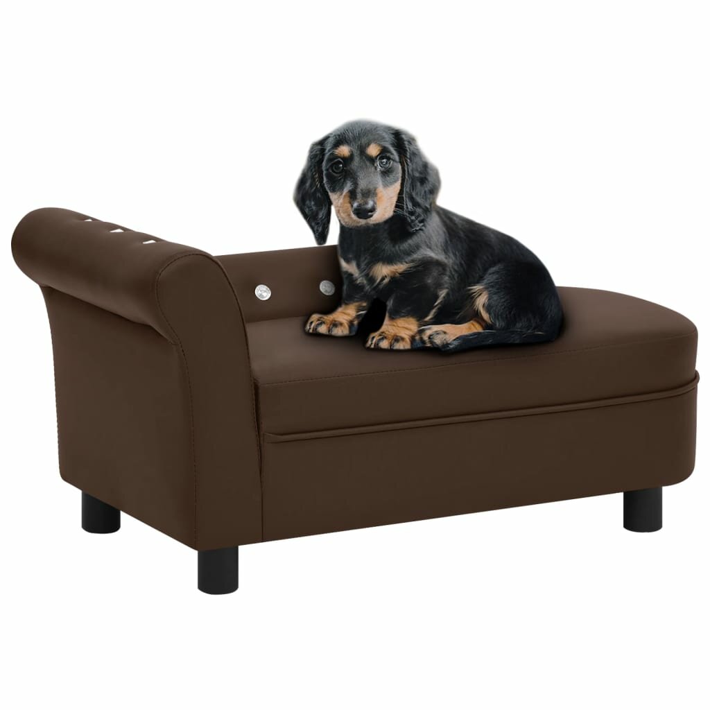 hondenbank 83x45x42 cm kunstleer bruin
