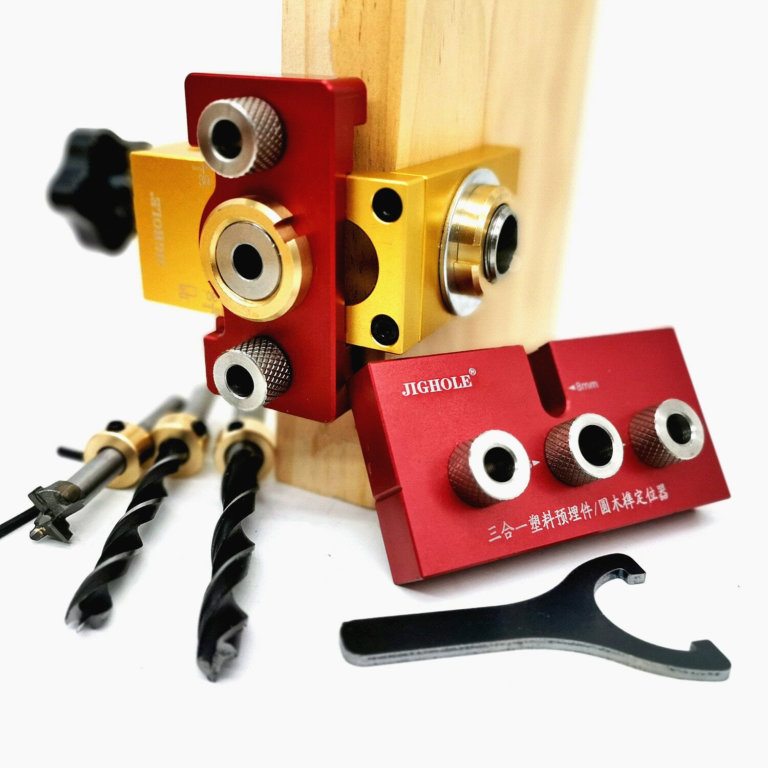 3 in 1 dowelling jig houtbewerking verstelbare aluminium boorgeleider locator