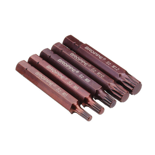 5 stuks m5-m12 75mm magnetische ster schroevendraaier bit s2 staal 10mm hex shank