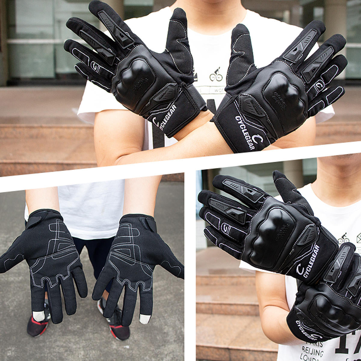 veiligheid touchscreen vingerhandschoenen gel bike cycling sports antislipmotorfiets