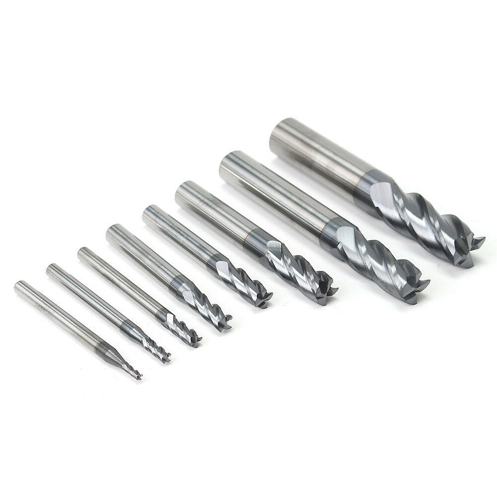 8st 2-12mm 4 fluiten carbide frees set wolfraamstaal frees cnc tool