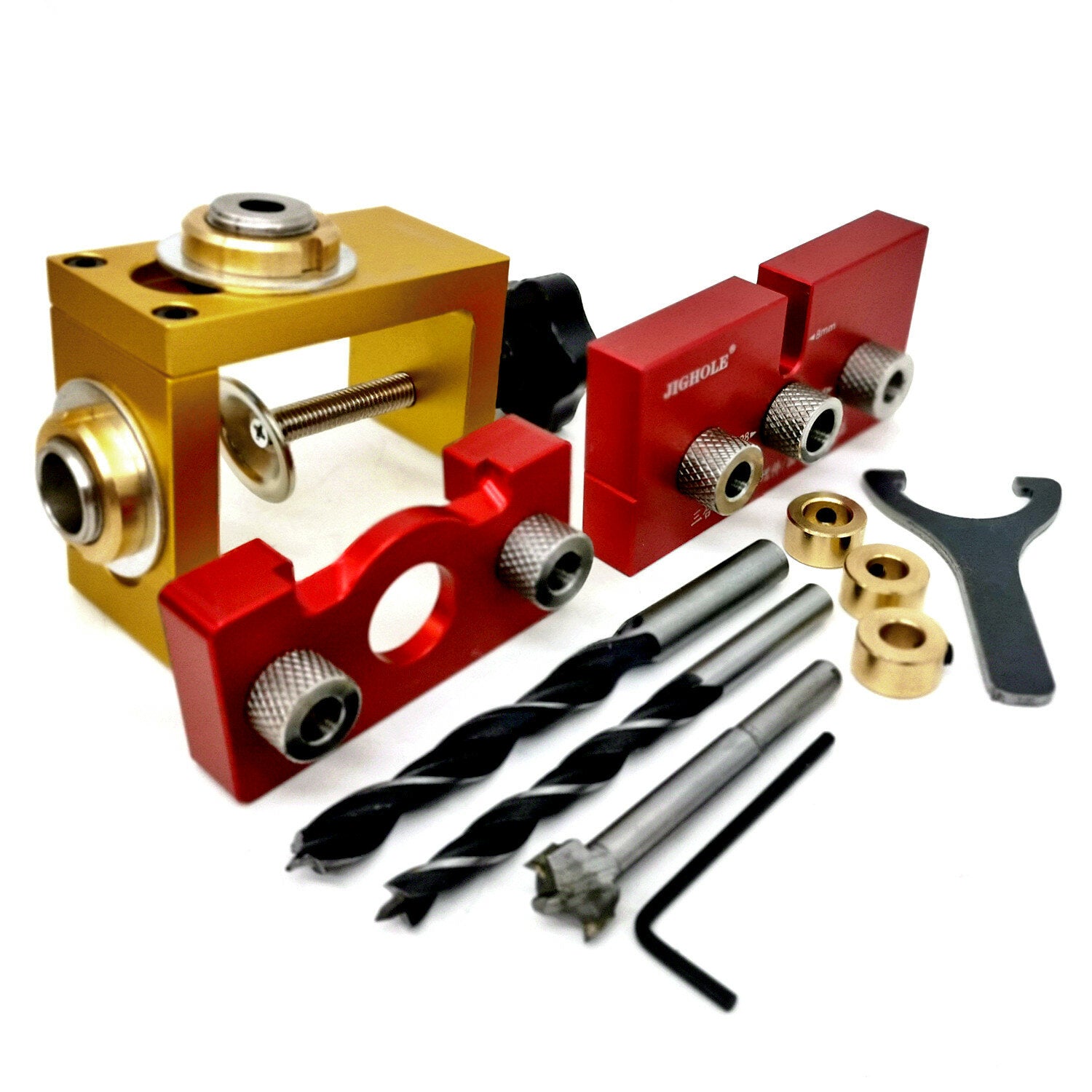 3 in 1 dowelling jig houtbewerking verstelbare aluminium boorgeleider locator