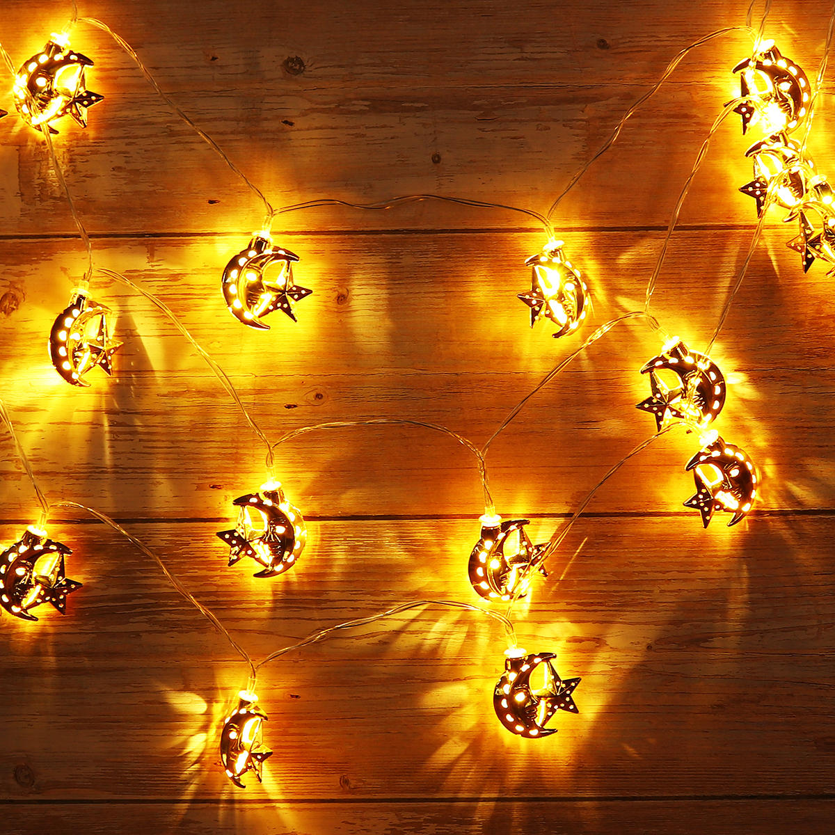 batterijvoeding 3m 20 stuks moon star ramadan led lamp string light voor islamitische kerstvakantie decor