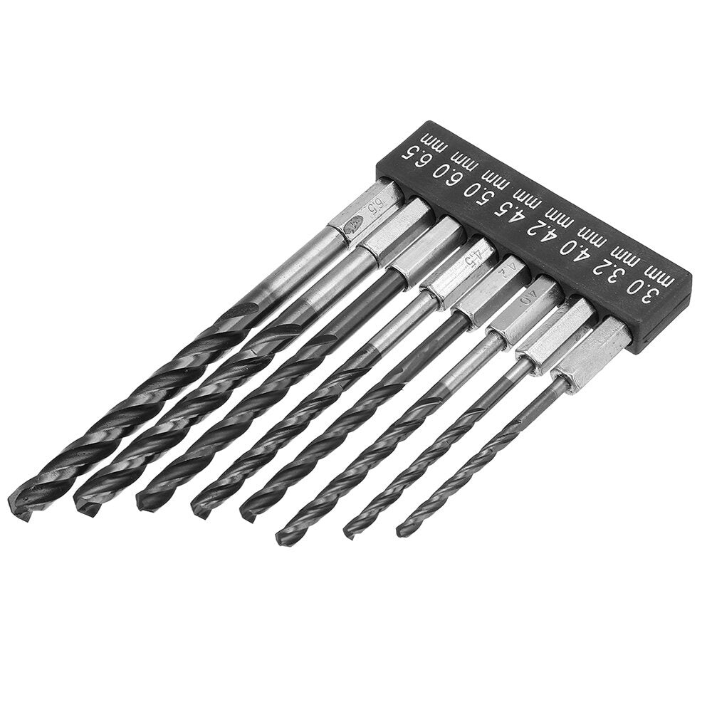 8-delige spiraalboor zeshoekige 3.0-6.5 mm hogesnelheidsstaal roestvrij tialn gecoat
