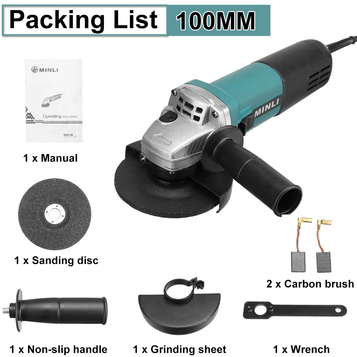 220v blue+balck 100mm/115mm/125mm 6 snelheden elektrische polijstmachine uitgerust met een betrouwbare motor