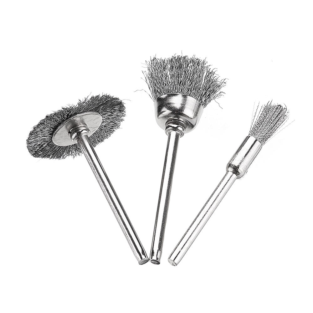 9 stuks rvs draadborstel set cleaner polijstborstels bekerwiel voor dremel rotary tool