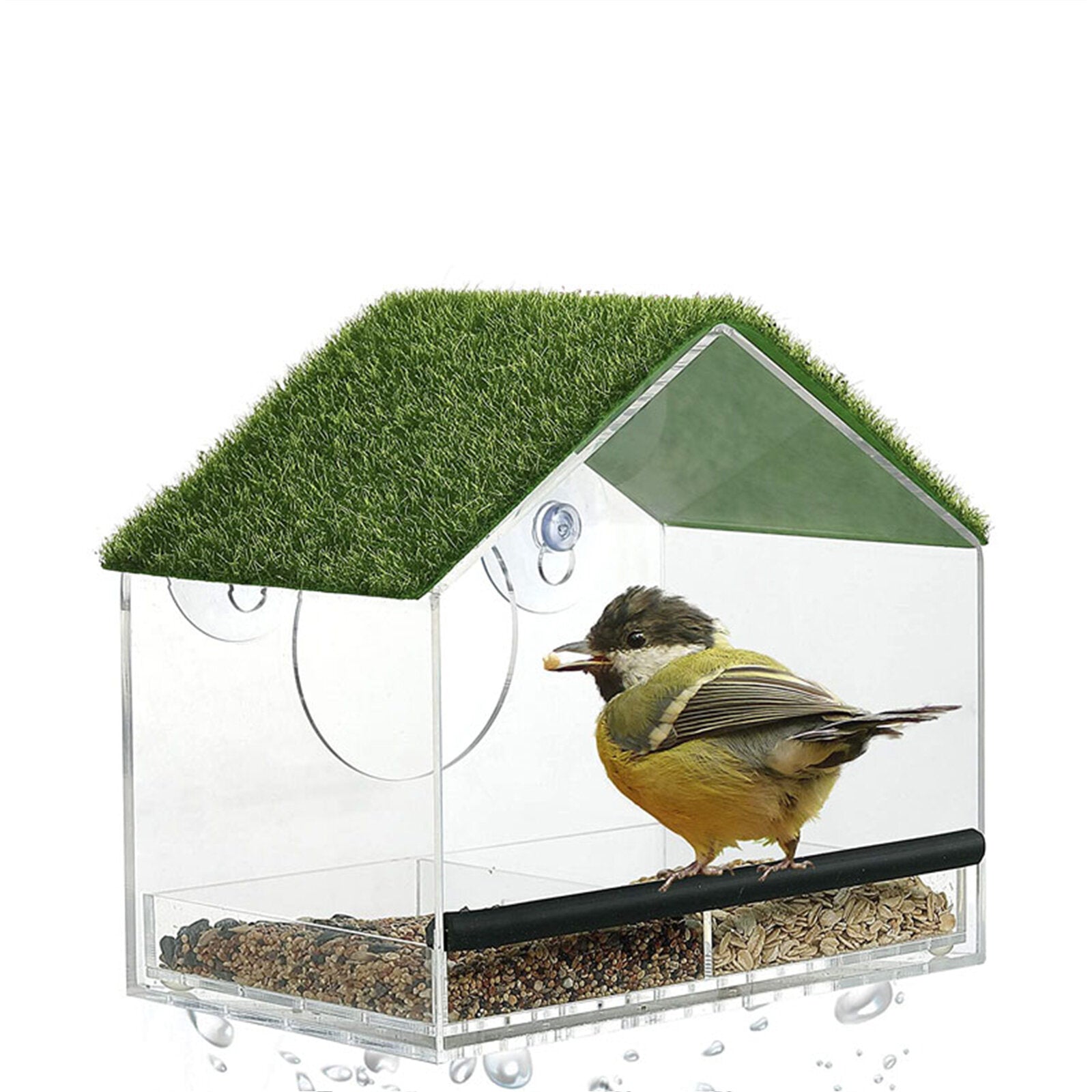 plastic clear pet bird seed food feeder voor papegaai valkparkiet kanarievink 20cm