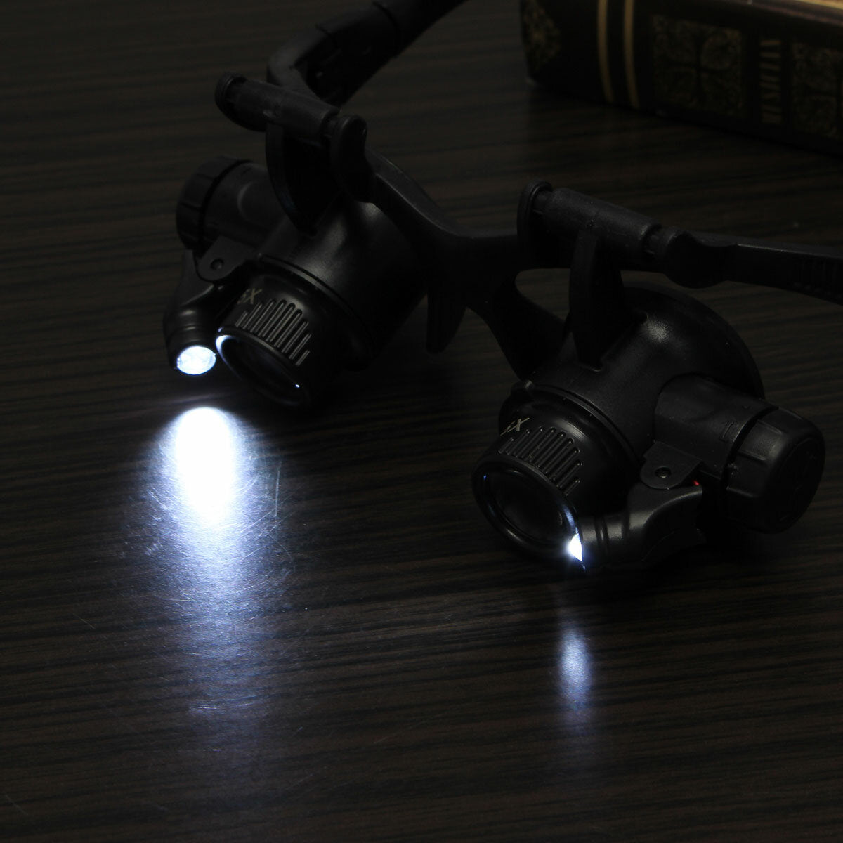 10x 15x 20x 25x brillen bril led lamp vergrootglas loep sieraden onderhouden met 8 stuks vervanging
