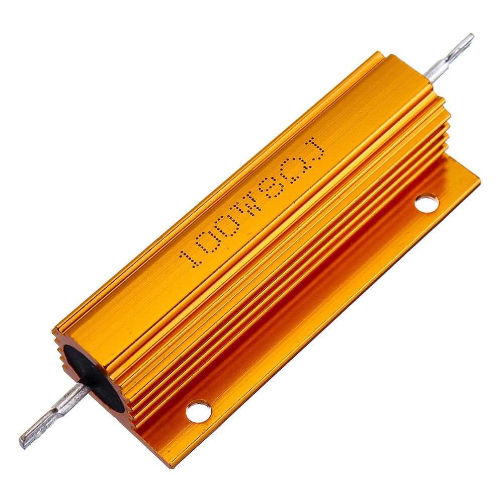 5 stuks rx24 100 w 8r 8rj metalen aluminium case high power weerstand gouden metalen shell case heatsink weerstand weerstand