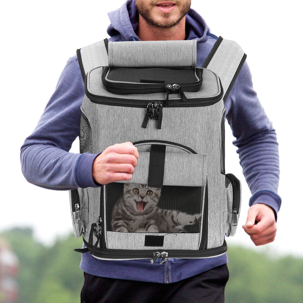 pet carrier rugzak ademend puppy reisruimte schoudertas hond kat outdoor dubbelzijdig kussen