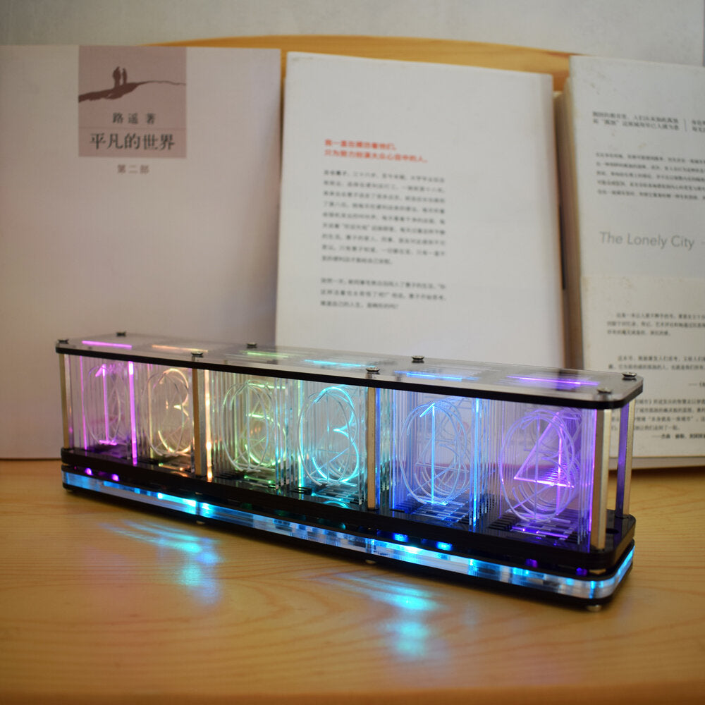 dhz imiteer glow clock kit full color rgb glow tube clock led music spectrum kit