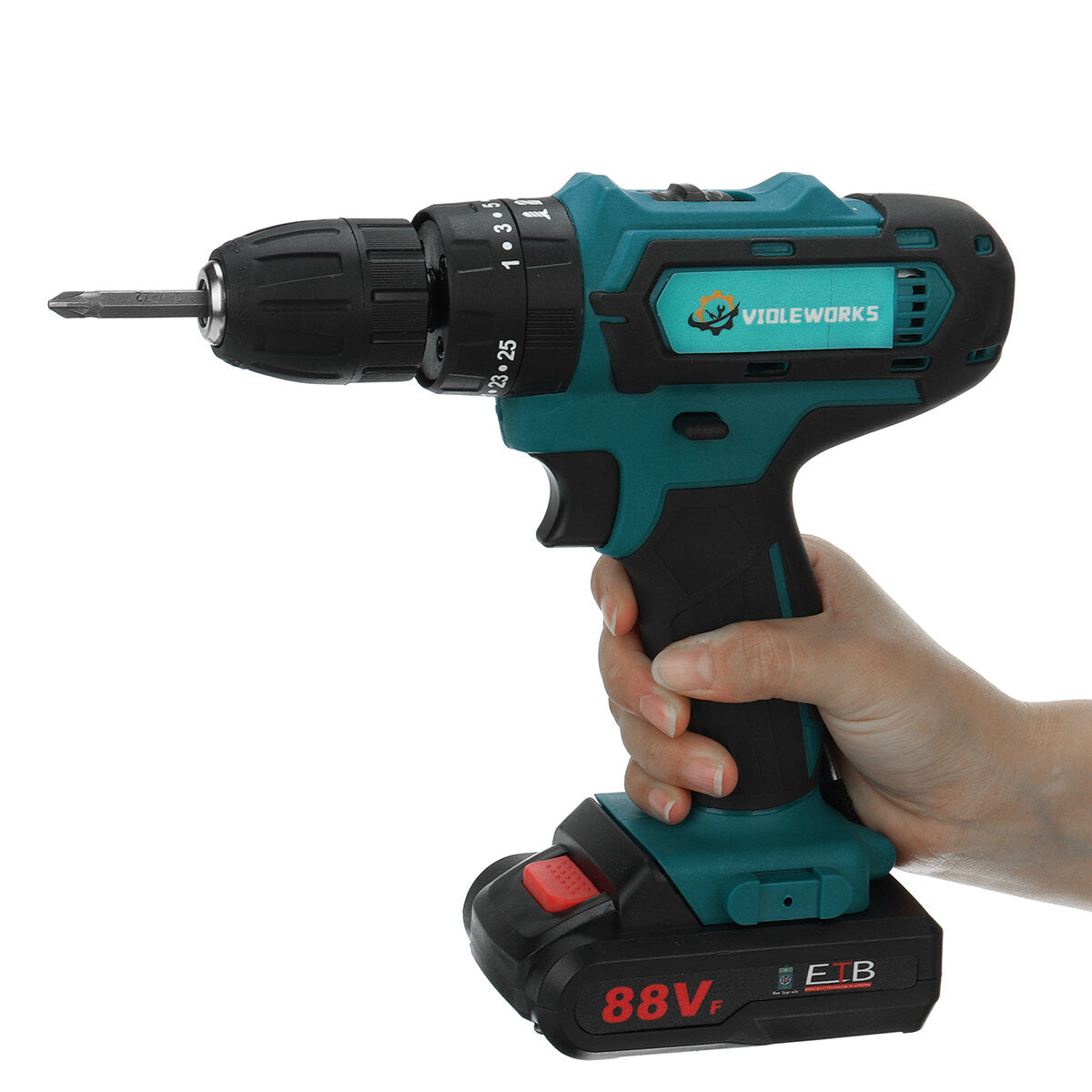 boormachines met 2 snelheden 6000 mah accuboormachine 3 in 1 elektrische schroevendraaier hammer boormachine met 2 stuks batterijen