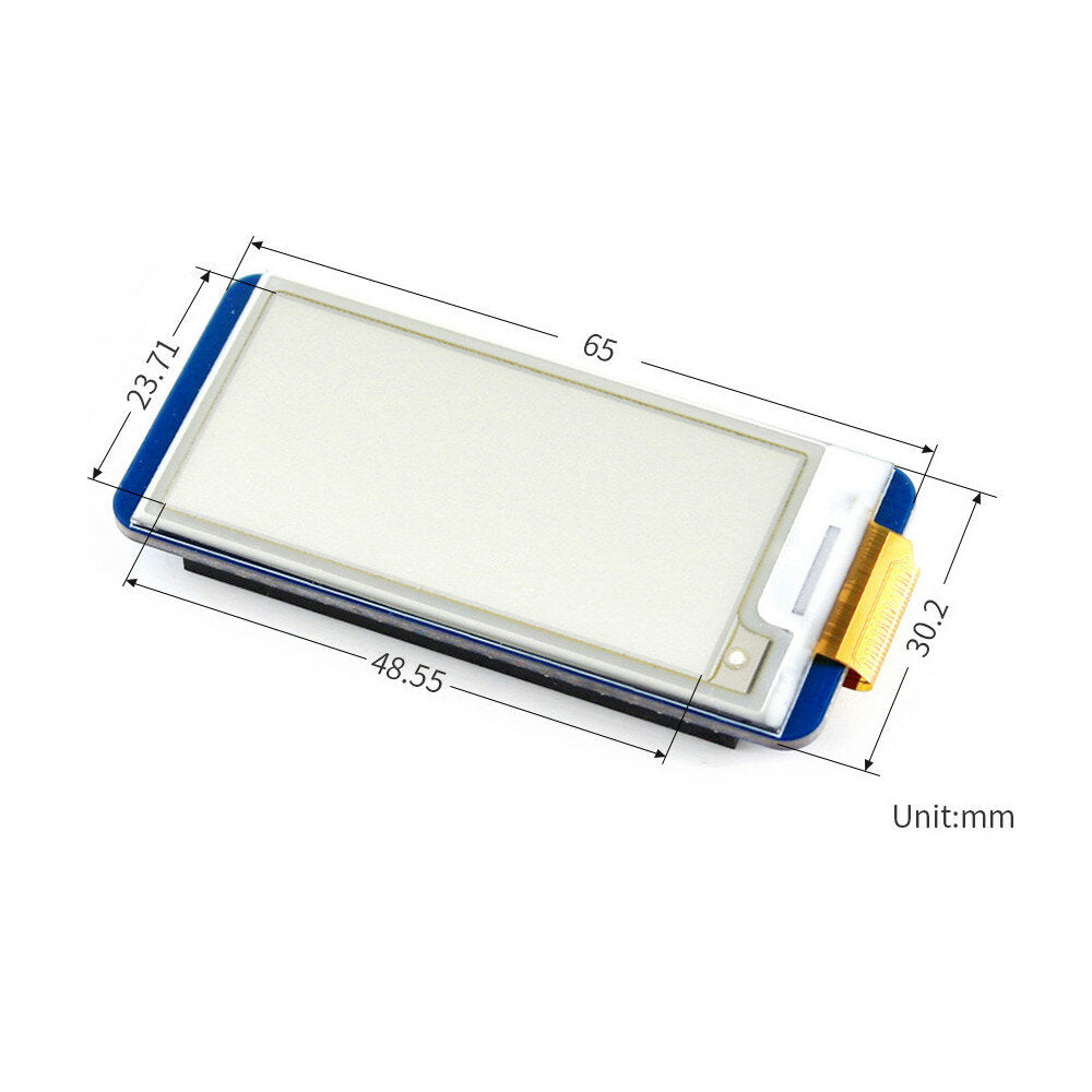 waveshare 2.13 inch e-ink schermweergave e-paper module spi-interface gedeeltelijk vernieuwen zwart geel wit 212 × 104