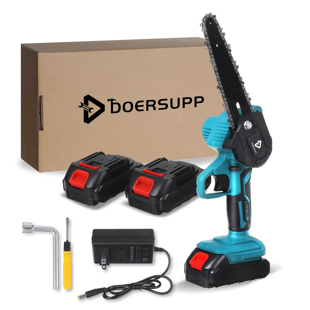 1000w 6inch one hand draadloze elektrische kettingzaag hout mini cutter saw houtbewerking w/1 of 2 batterij voor makita18v