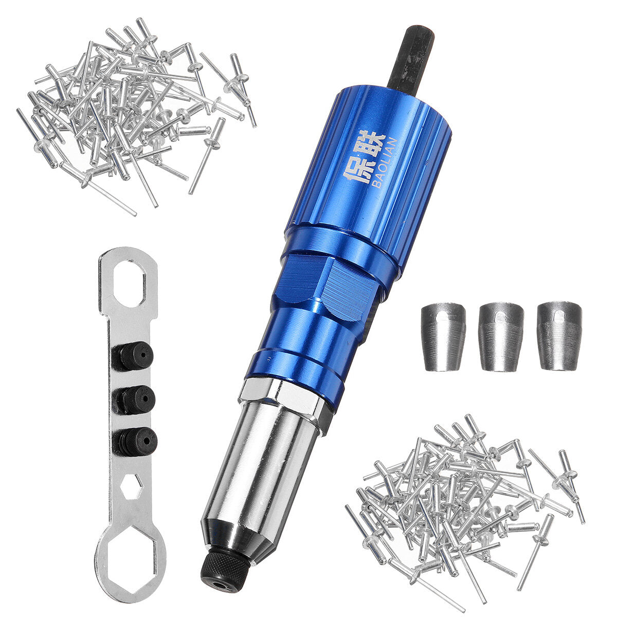 nagelpistool elektrische klinknageladapterset trekklinknagel kerntrekkende conversiekop aluminiumlegering